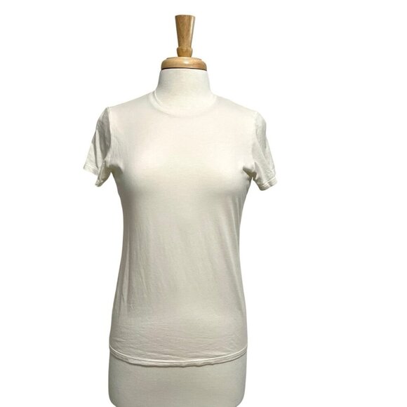 Mott & Bow Tops - Mott & Bow Crew-Neck Marcy Tee T-Shirt Short Sleeve White size Medium